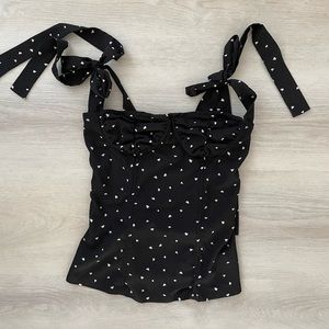 Lioness Ballerina Bustier in Black & White Polka Dot